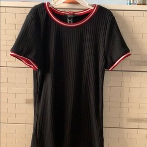 Black top with white and red details